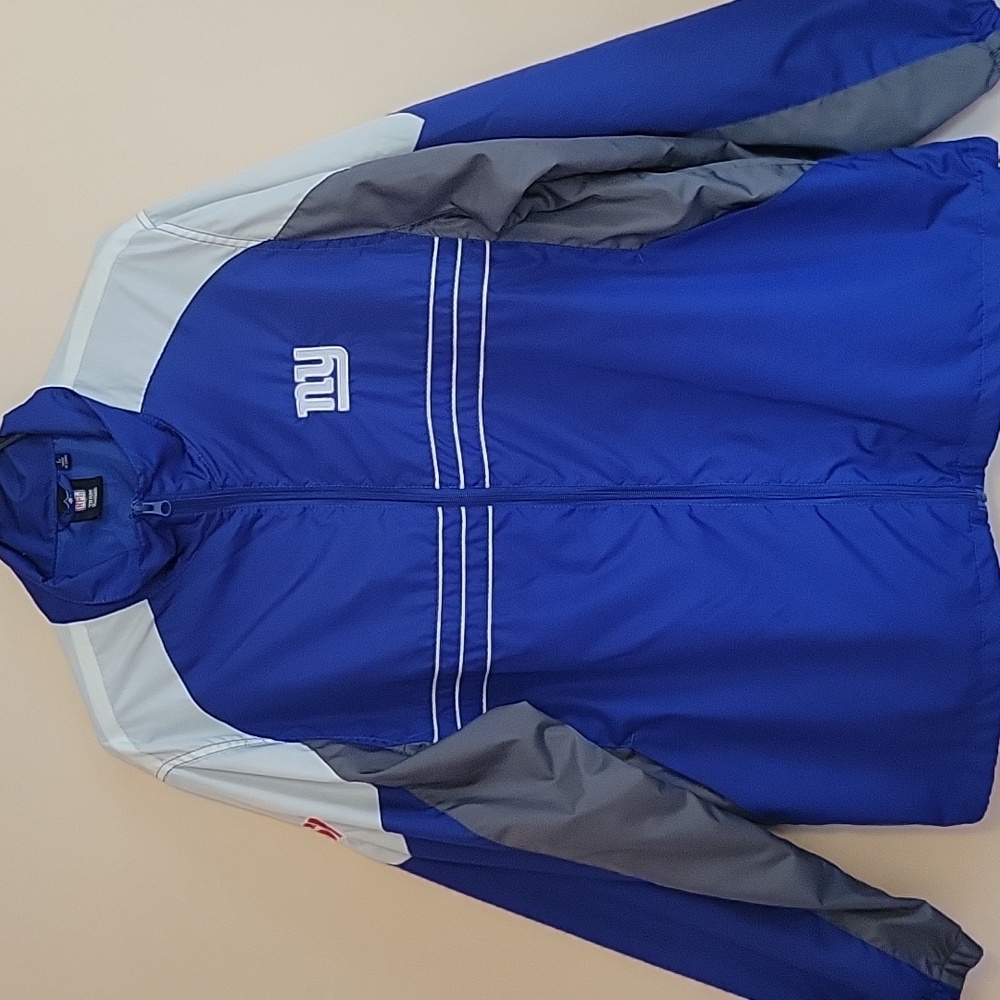New York Giants Reebok SI NFL Blue Windbreaker Jacket Men's Large